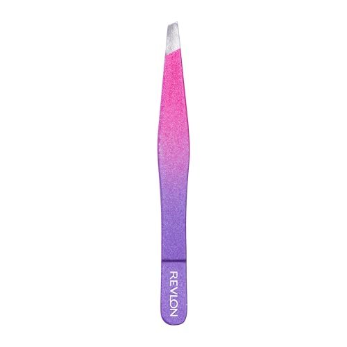 Revlon Diamond Collection Slanted Tip Tweezers, Ultra-Sharp Stainless Steel for Precision Eyebrow Shaping and Facial Hair Removal, Pink & Purple, 1 Count - görsel 4