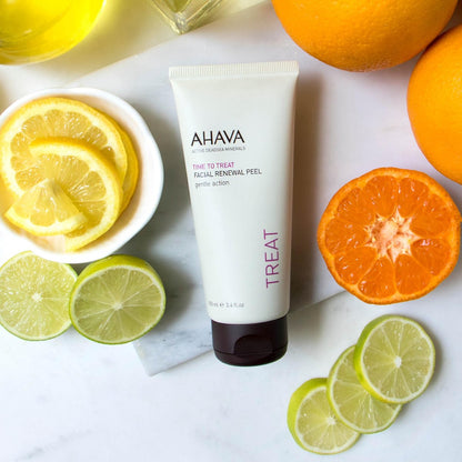AHAVA Time to Treat Facial Renewal Peel – Gel Peel for Radiance & Even Tone, with Osmoter, Calendula, Vitamin C & Aloe Vera, 3.4 Fl Oz
