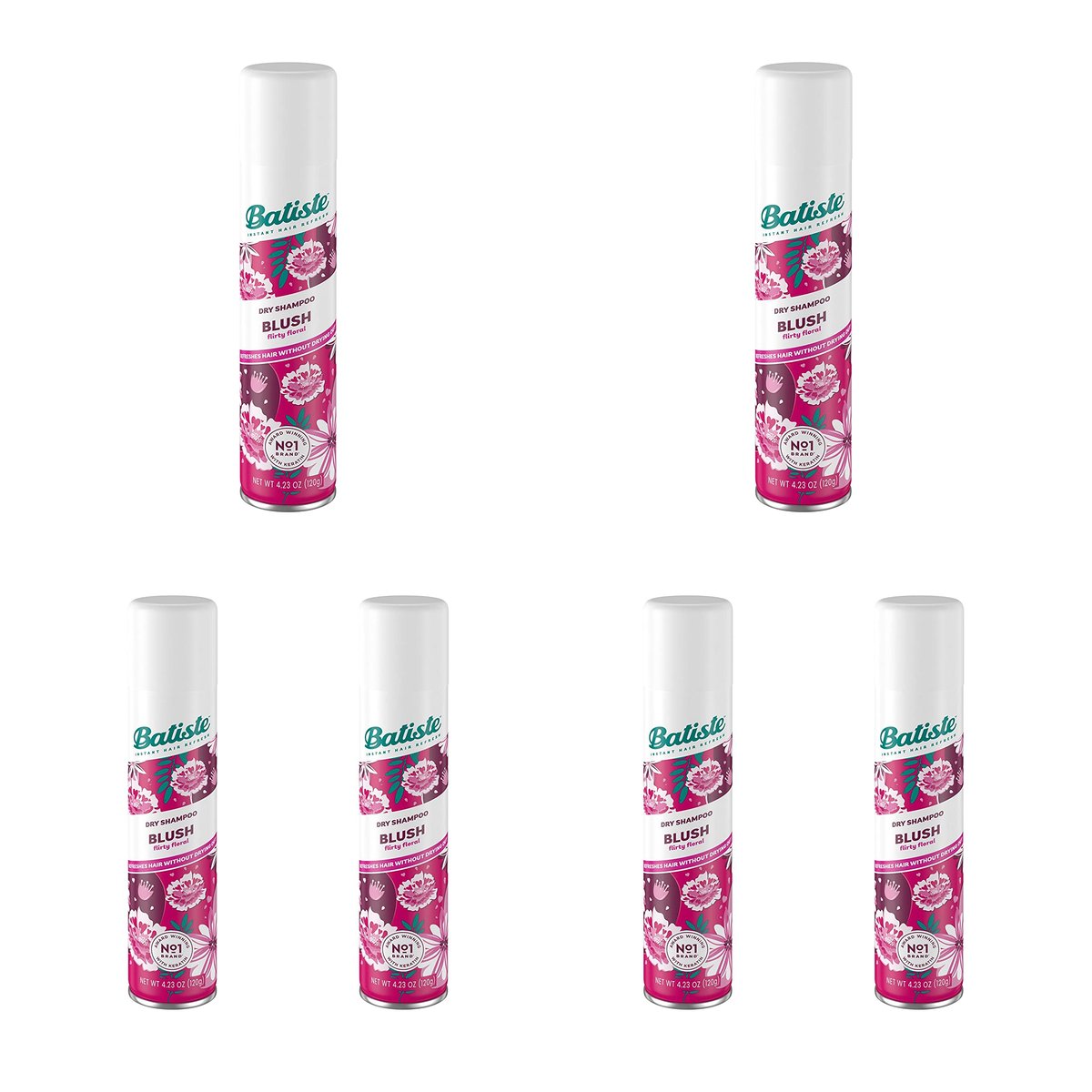 Batiste Blush Dry Shampoo – 6.73 oz (Pack of 6) for Voluminous, Fragrant Hair Avelisse