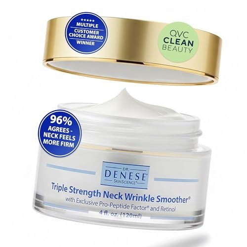 Dr. Denese Triple Strength Neck Wrinkle Smoother 4 oz – Firming Cream with Peptides, Retinol & Hyaluronic Acid Avelisse