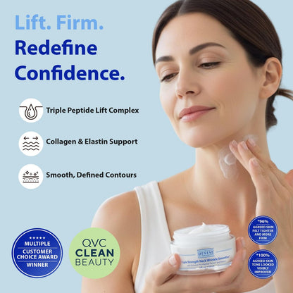 Dr. Denese Triple Strength Neck Wrinkle Smoother 4 oz – Firming Cream with Peptides, Retinol & Hyaluronic Acid Avelisse
