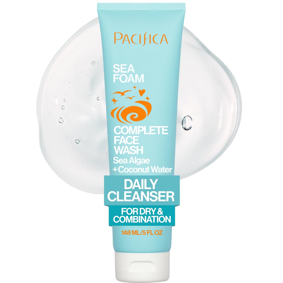 Pacifica Beauty Sea Foam Face Wash – Gentle Foaming Cleanser with Coconut Water & Sea Algae for Combination & Oily Skin, Vegan & Cruelty-Free, 5 Fl Oz - görsel 1
