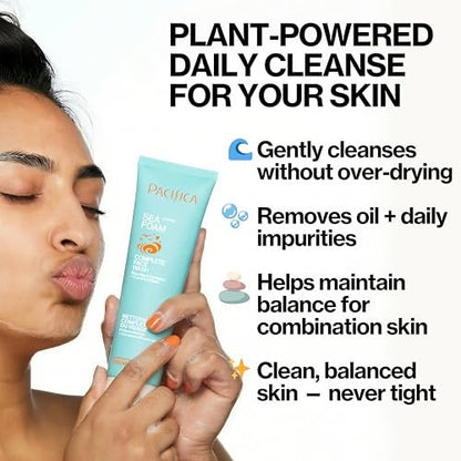Pacifica Beauty Sea Foam Face Wash – Gentle Foaming Cleanser with Coconut Water & Sea Algae for Combination & Oily Skin, Vegan & Cruelty-Free, 5 Fl Oz