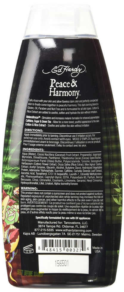 Ed Hardy Peace & Harmony Tanning Intensifier Bronzing Moisturizer Lotion - 10 oz
