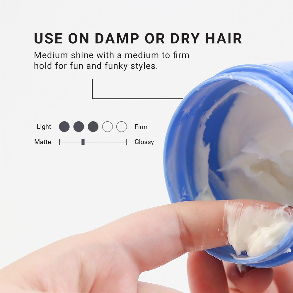 LOMA Fiber Putty 3 Ounce – White, Strong Hold Hair Styling Putty Avelisse