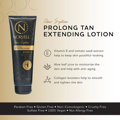 Norvell Prolong Self Tanner Color Extender Moisturizing Lotion 8.5 fl oz – Hydrating Sunless Tanning Enhancer for Longer Lasting Color, Even Fade Avelisse
