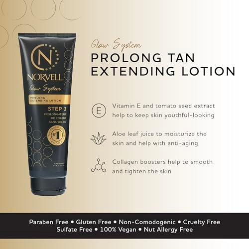 Norvell Prolong Self Tanner Color Extender Moisturizing Lotion 8.5 fl oz – Hydrating Sunless Tanning Enhancer for Longer Lasting Color, Even Fade Avelisse