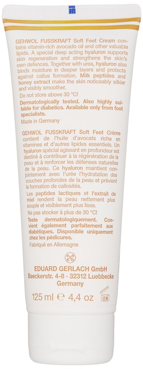 GEHWOL Soft Feet Cream - Intensive Moisturizing Foot Care, 4.4 oz Avelisse