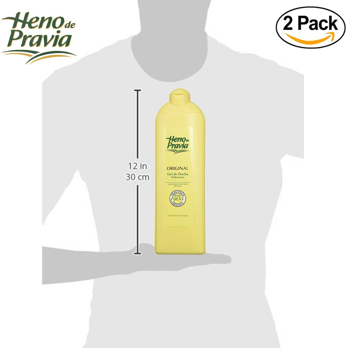 Heno de Pravia Original Shower Gel - 22.5 Fl Oz (Pack of 2) - Classic Spanish Body Wash for Soft, Fresh Skin Avelisse