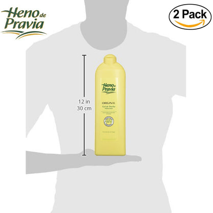 Heno de Pravia Original Shower Gel - 22.5 Fl Oz (Pack of 2) - Classic Spanish Body Wash for Soft, Fresh Skin Avelisse