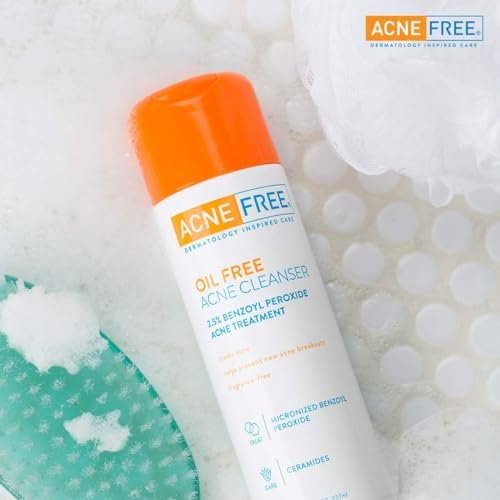 AcneFree Oil-Free Cleanser with Benzoyl Peroxide 2.5% and Glycolic Acid – Unscented, 8 Fl Oz - görsel 11