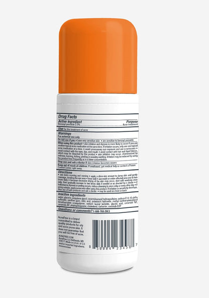 AcneFree Oil-Free Cleanser with Benzoyl Peroxide 2.5% and Glycolic Acid – Unscented, 8 Fl Oz