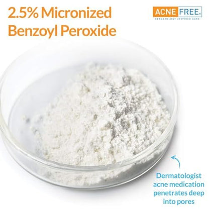 AcneFree Oil-Free Cleanser with Benzoyl Peroxide 2.5% and Glycolic Acid – Unscented, 8 Fl Oz