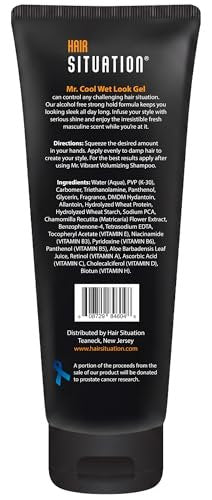 Hair Situation Mr. Cool Wet Look Strong Hold Hair Gel - 8 Fl Oz, High Shine, Anti-Humidity, Anti-Frizz, Alcohol-Free, No Flake, Vitamin-Enriched - görsel 12