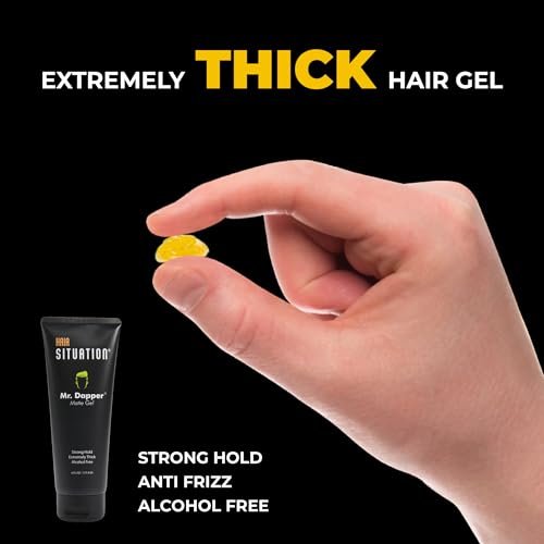 Hair Situation Mr. Dapper Matte Look Strong Hold Styling Hair Gel for Men - Anti-Humidity, Anti-Frizz, Alcohol-Free, No Flake, 6 Fl Oz Avelisse