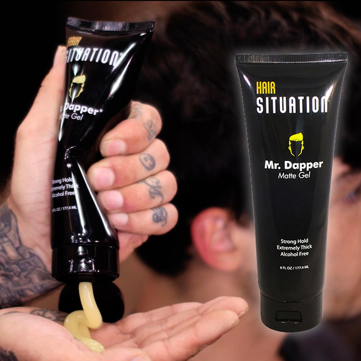 Hair Situation Mr. Dapper Matte Look Strong Hold Styling Hair Gel for Men - Anti-Humidity, Anti-Frizz, Alcohol-Free, No Flake, 6 Fl Oz Avelisse