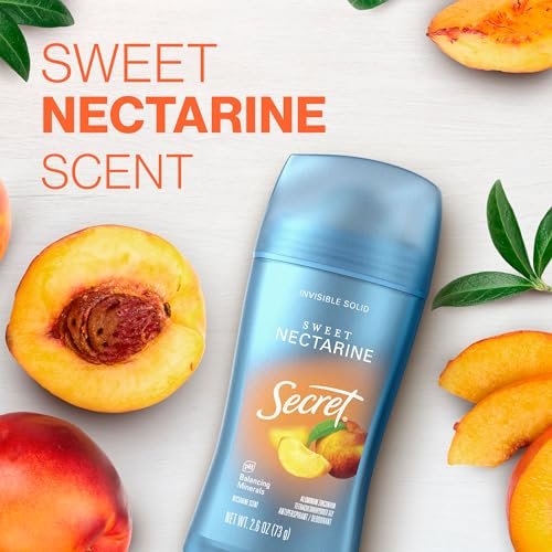 Secret Fresh Antiperspirant Deodorant for Women, 72hr Breathable Sweat & Odor Protection, Instant Freshness & Gentle, PH Balancing Minerals, Invisible Solid, Sweet Nectarine Scent, 2.6 oz - görsel 14