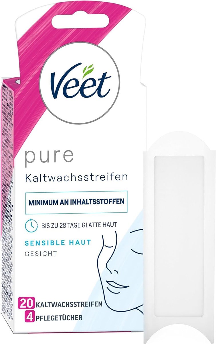 Veet Face Ready to Use Wax Strips for Sensitive Skin – 20 Count Avelisse