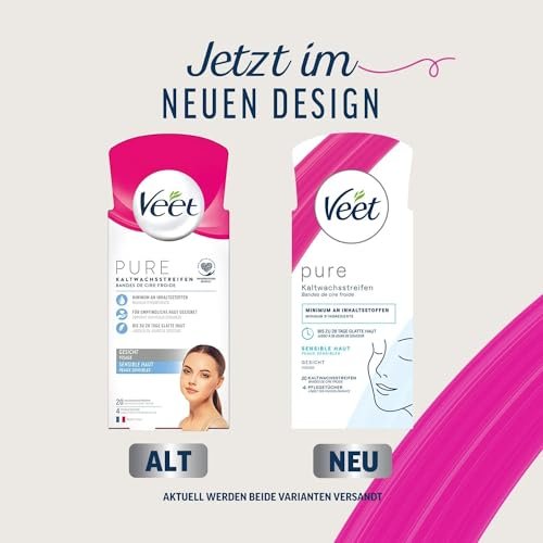 Veet Face Ready to Use Wax Strips for Sensitive Skin – 20 Count Avelisse