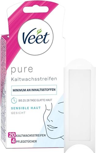 Veet Face Ready to Use Wax Strips for Sensitive Skin – 20 Count Avelisse