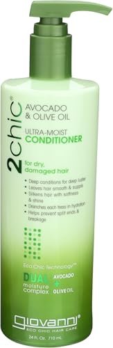 GIOVANNI 2chic Ultra-Moist Conditioner - Avocado & Olive Oil, Creamy Hydration Formula, Enriched with Aloe Vera, Shea Butter, Botanical Extracts, No Parabens, Color Safe - 24 oz - görsel 2