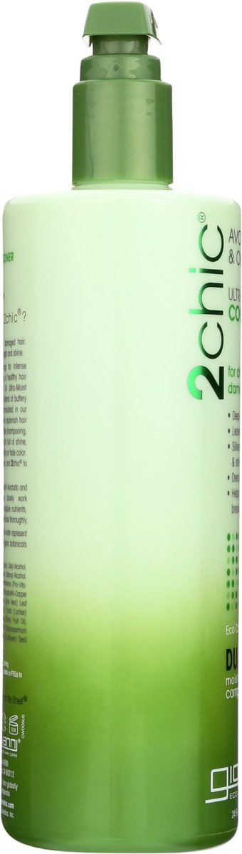 GIOVANNI 2chic Ultra-Moist Conditioner - Avocado & Olive Oil, Creamy Hydration Formula, Enriched with Aloe Vera, Shea Butter, Botanical Extracts, No Parabens, Color Safe - 24 oz