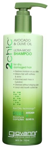 Giovanni 2chic Ultra-Moist Shampoo – Avocado & Olive Oil, 24 oz – Hydrating, Color-Safe, Paraben-Free - görsel 1