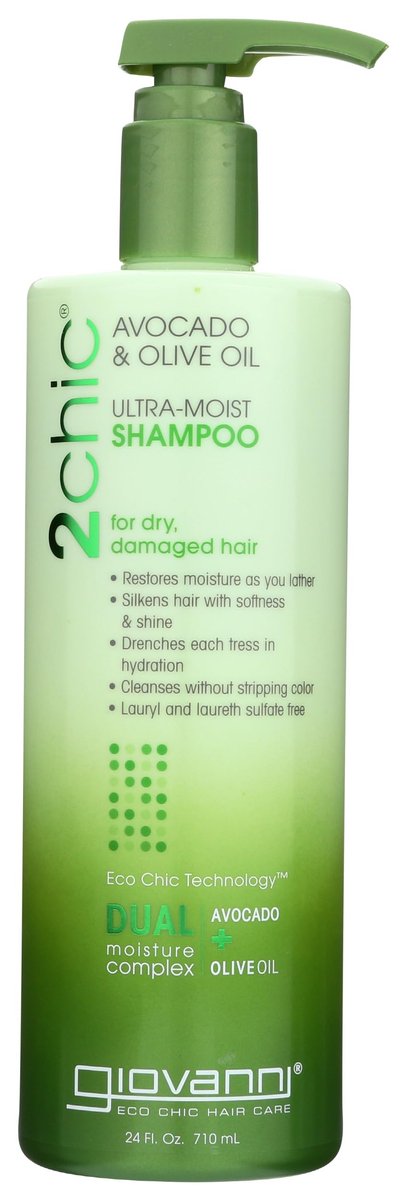 Giovanni 2chic Ultra-Moist Shampoo – Avocado & Olive Oil, 24 oz – Hydrating, Color-Safe, Paraben-Free - görsel 2