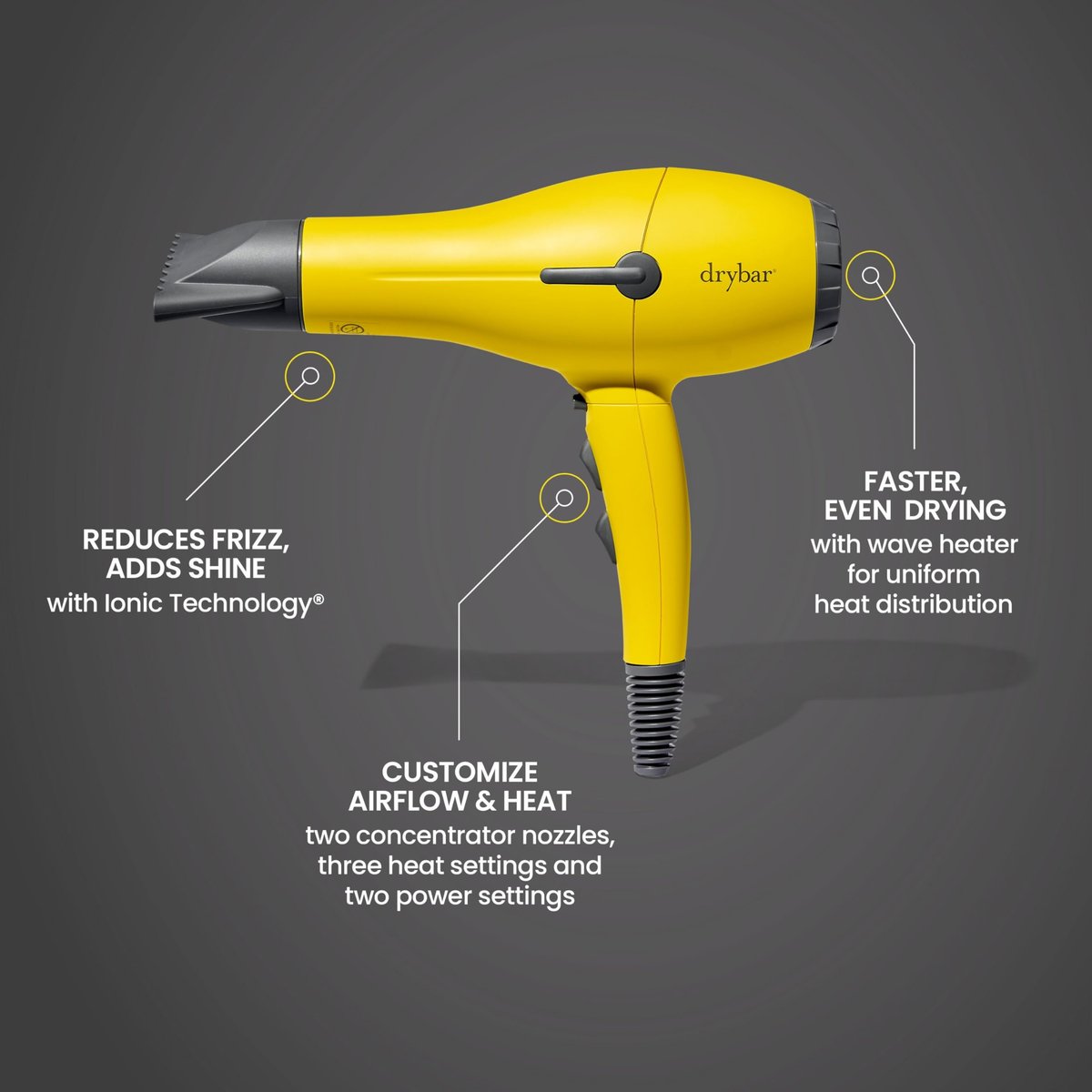 Drybar Buttercup Blow Dryer – Ultra Powerful, Lightweight Professional Hair Dryer for Faster Drying, More Shine, Less Frizz Avelisse