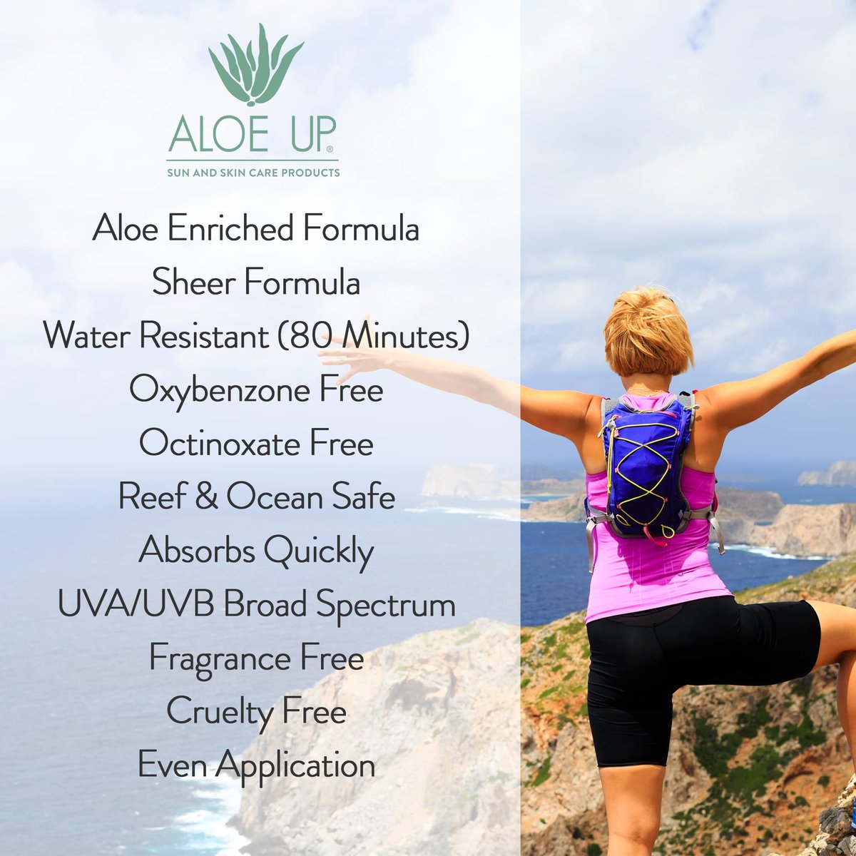 Aloe Up Sport Spray Sunscreen SPF 15 – Broad Spectrum Sunblock with Hydrating Aloe Vera Gel – Fast Absorbing, No White Cast, Reef Friendly, Water Resistant up to 80 Minutes, Fragrance Free – 6 Oz - görsel 13