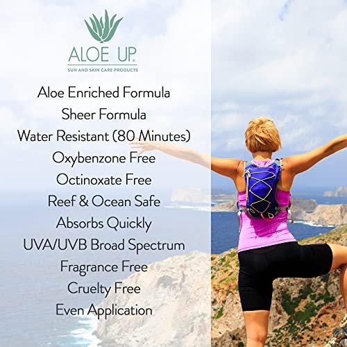 Aloe Up Sport Spray Sunscreen SPF 15 – Broad Spectrum Sunblock with Hydrating Aloe Vera Gel – Fast Absorbing, No White Cast, Reef Friendly, Water Resistant up to 80 Minutes, Fragrance Free – 6 Oz - görsel 14