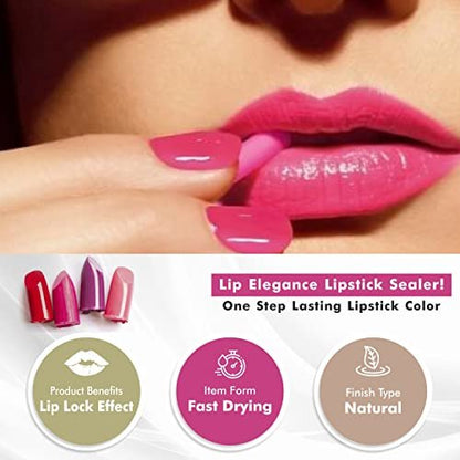 Lip Elegance Lipstick Sealer – Long Lasting Lipstick Sealer with Brush Applicator – Waterproof, Smudge Proof, Oilproof – All Day Liplock Effect 0.17 Fl Oz