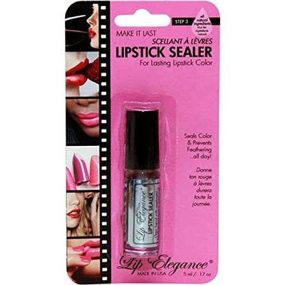 Lip Elegance Lipstick Sealer – Long Lasting Lipstick Sealer with Brush Applicator – Waterproof, Smudge Proof, Oilproof – All Day Liplock Effect 0.17 Fl Oz