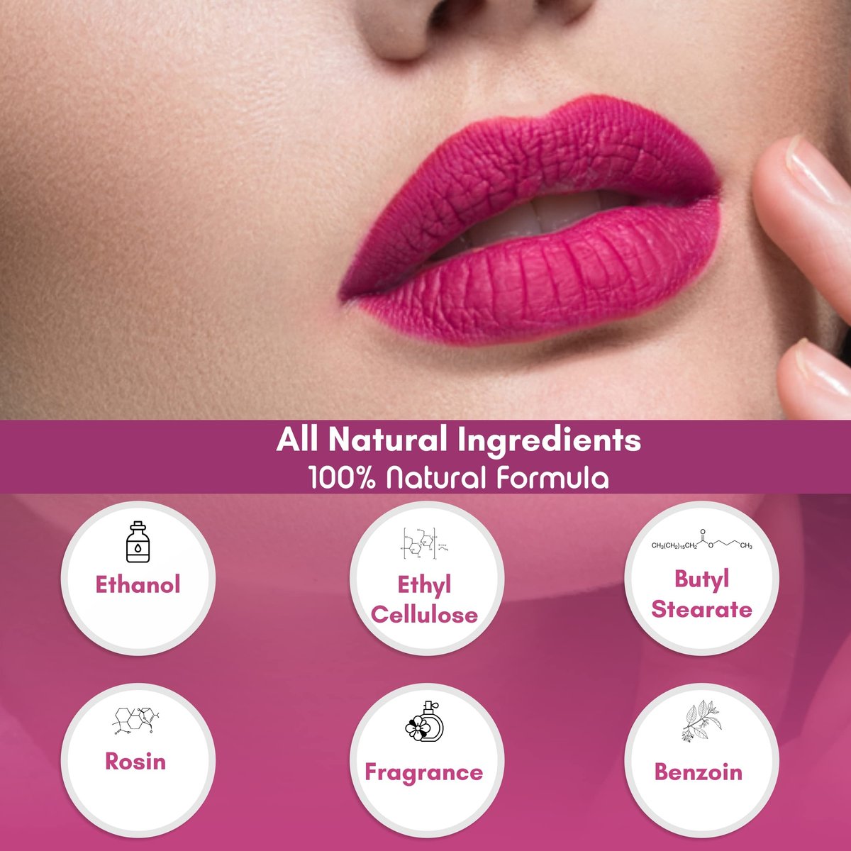 Lip Elegance Lipstick Sealer – Long Lasting Lipstick Sealer with Brush Applicator – Waterproof, Smudge Proof, Oilproof – All Day Liplock Effect 0.17 Fl Oz - görsel 5