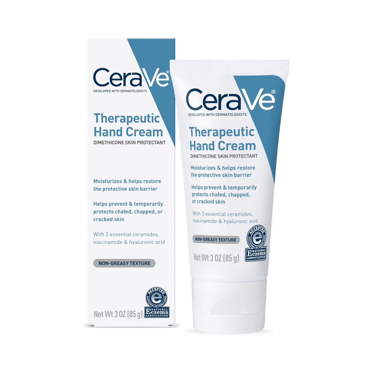 CeraVe Therapeutic Hand Cream – Fragrance Free Moisturizer for Dry, Cracked Hands with Hyaluronic Acid & Niacinamide, 3 oz Avelisse