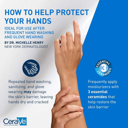 CeraVe Therapeutic Hand Cream – Fragrance Free Moisturizer for Dry, Cracked Hands with Hyaluronic Acid & Niacinamide, 3 oz Avelisse