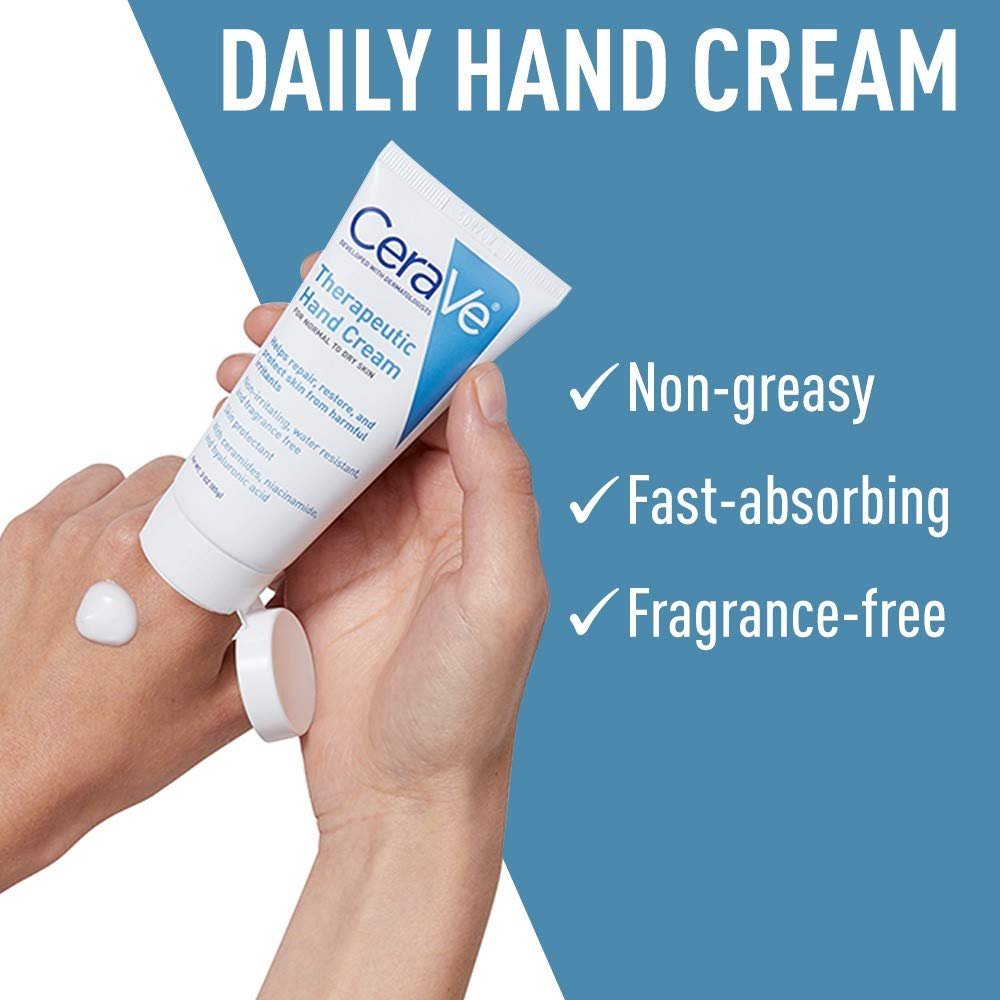 CeraVe Therapeutic Hand Cream – Fragrance Free Moisturizer for Dry, Cracked Hands with Hyaluronic Acid & Niacinamide, 3 oz Avelisse