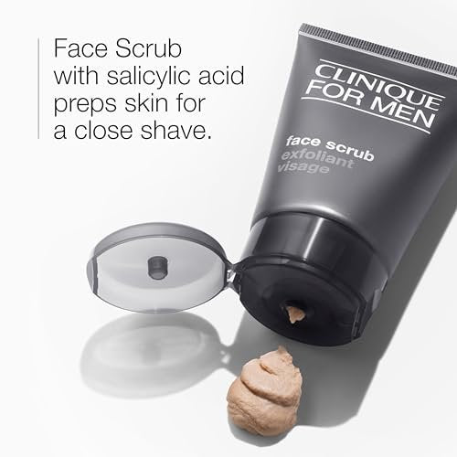 Clinique For Men Exfoliating + Cleansing Face Scrub with Salicylic Acid – Gentle Daily Cleanser & Shave Prep, 3.4 Fl Oz - görsel 3