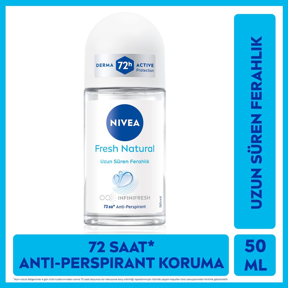Nivea Fresh Natural Roll-On Deodorant for Women, 1.69 Fl Oz (50ml) - Pack of 3 Avelisse