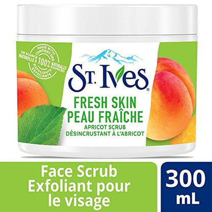 St. Ives Fresh Skin Facial Scrub – 300ml (10.14 Fl Oz) Gentle Exfoliating Face Scrub Avelisse