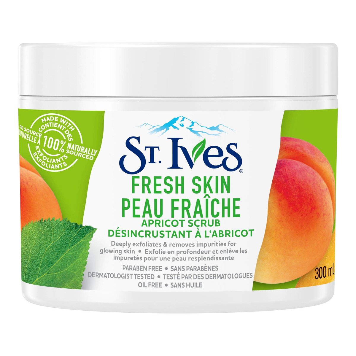 St. Ives Fresh Skin Facial Scrub – 300ml (10.14 Fl Oz) Gentle Exfoliating Face Scrub Avelisse