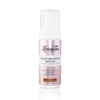 Loving Tan 8 HR Deluxe Self Tanning Mousse, Dark - Streak-Free, Professional Quality Sunless Tanning, 4 Fl Oz Avelisse
