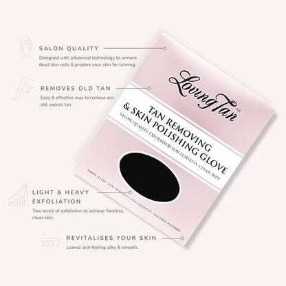 Loving Tan Reusable Self Tanner Removing & Skin Polishing Glove - Exfoliating with Light & Heavy Options, Washable & Durable Design, Suited for All Skin Types Avelisse