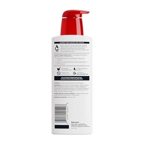 Eucerin Original Healing Rich Body Lotion for Extremely Dry, Compromised Skin, Emollient Enriched Body Moisturizer, 16.9 Fl Oz - görsel 5