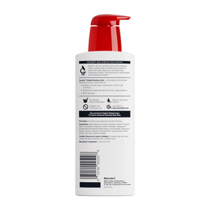 Eucerin Original Healing Rich Body Lotion for Extremely Dry, Compromised Skin, Emollient Enriched Body Moisturizer, 16.9 Fl Oz