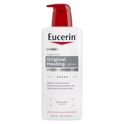 Eucerin Original Healing Rich Body Lotion for Extremely Dry, Compromised Skin, Emollient Enriched Body Moisturizer, 16.9 Fl Oz