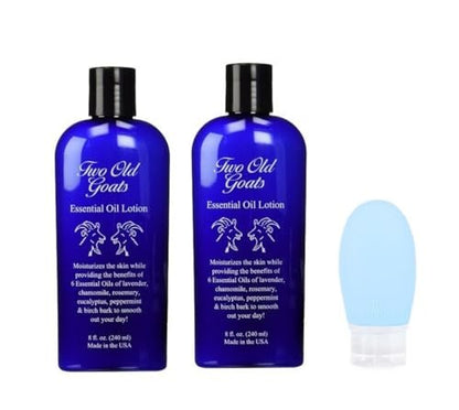 Two Old Goats Lotion 8oz (Pack of 2) with Exclusive Travel Bottle – Premium Body Moisturizer Avelisse