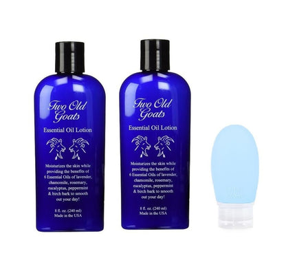 Two Old Goats Lotion 8oz (Pack of 2) with Exclusive Travel Bottle – Premium Body Moisturizer Avelisse