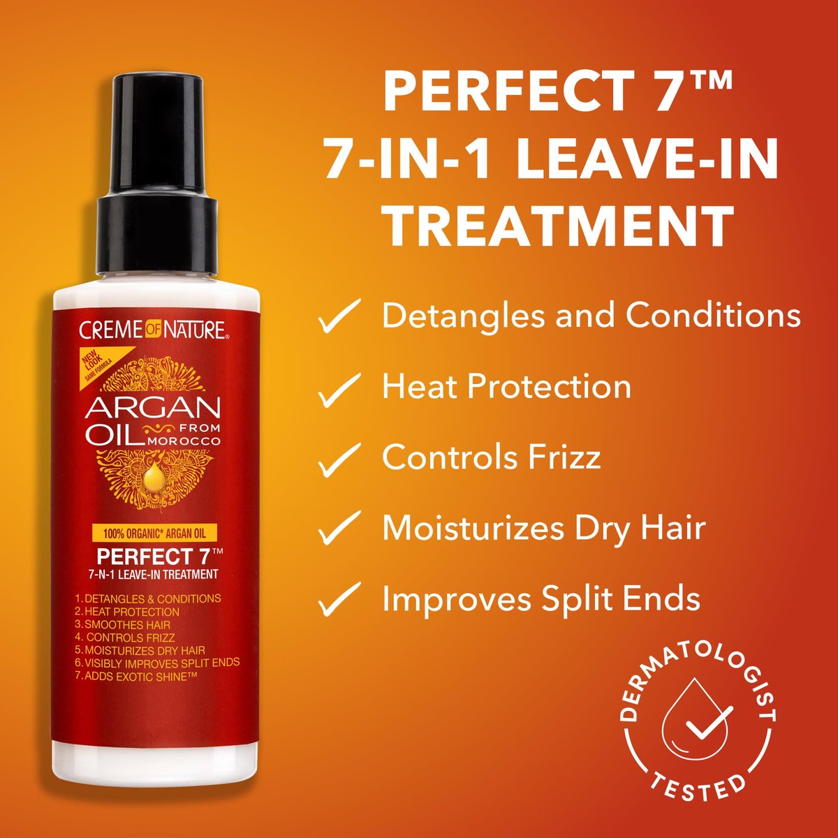 Creme of Nature Perfect 7 Leave-In Treatment 7-in-1 Spray with Argan Oil for Frizz Control, Heat Protection & Detangling - görsel 7