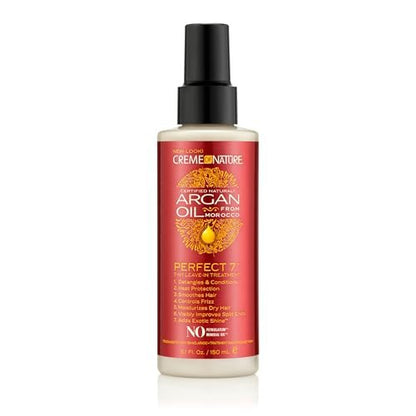 Creme of Nature Perfect 7 Leave-In Treatment 7-in-1 Spray with Argan Oil for Frizz Control, Heat Protection & Detangling